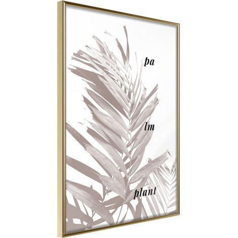 Affiche Murale Encadrée "Beige Palm" 40 x 60 cm Or (1/2)