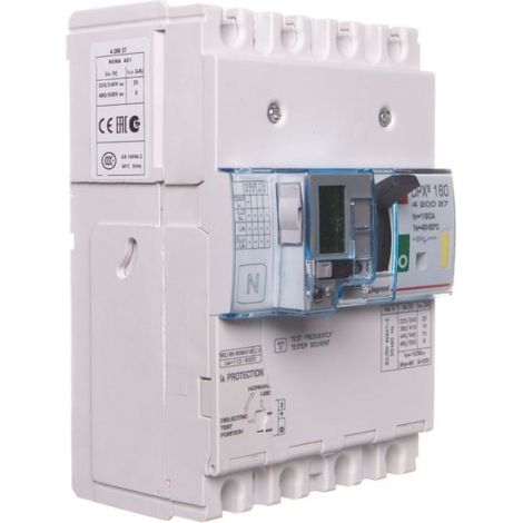 Interruttore automatico di potenza 4P 160A 16kA con protezione differenziale DPX3 160 420037