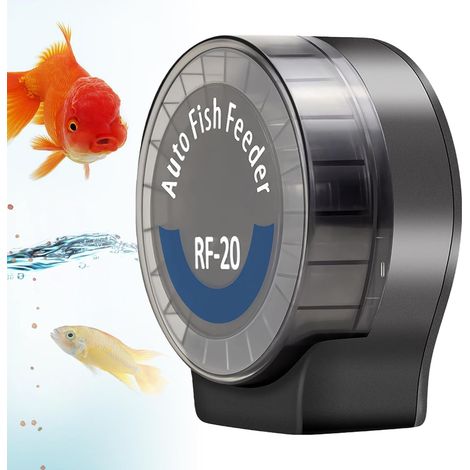 Distributeur Nourriture Poisson Automatique, Distributeur Poisson Nourriture avec Minuterie, 108ml Réglable pour Poudre, Granulés Et Pellets, Fonctionne sur Piles