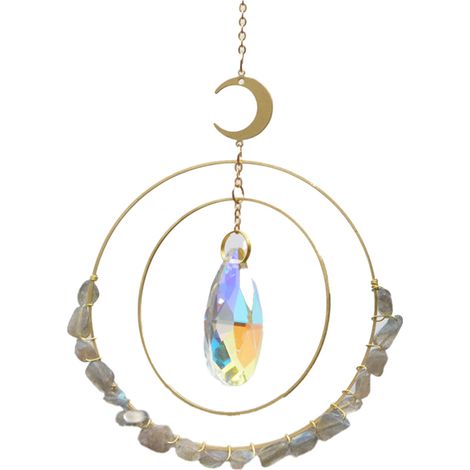 Carillon éolien suspendu en cristal, attrape-soleil, pour fenêtre, maison, jardin (1/5)
