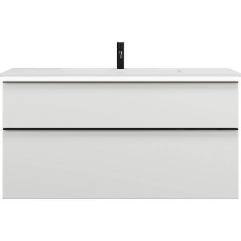 burgbad Eqio lavabo en fonte minérale avec meuble sous-lavabo et