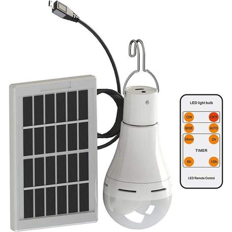 Lanterne de tente rechargeable avec lampe suspendue portative alimentée à l'énergie solaire avec éclairage de contrôle à distance pour le camping (7W) (1/5)