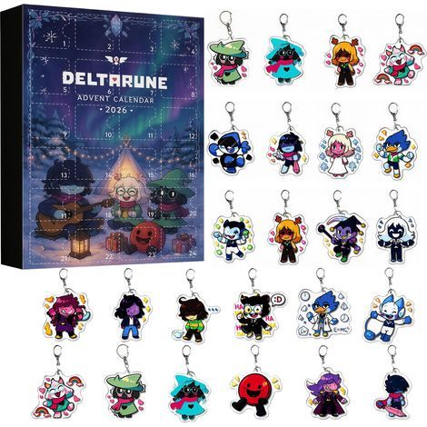 Deltarune Runendreieck-Adventskalender, Überraschungsbox, Acryl-Schlüsselanhänger, Geschenkbox, Stil F (1/3)