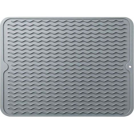 Tapis de séchage à vaiss - Égouttoir à vaiss en silicone à séchage rapide - Tapis de table pour accessoires de table de comptoir de cuisine - Tapis de vidange de vaiss résistant à la chaleur et antid