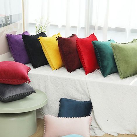 Lot de 2 Housses de Coussin Decoration Chambre Doux Carré en Velours Couleur Unie Housses de canapé,45x45cm,Beige (1/5)