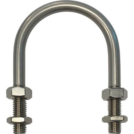 U-Bolt M6 x35mm Thread, 50mm Inside Diam, 82mm Inside Height T316 Stainless Steel (1/2)