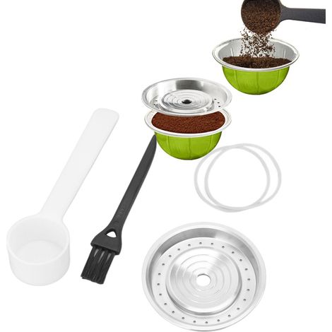 Compatible avec les capsules de café Vertuline, les couvercles en acier inoxydable et les coques de capsules de café en acier inoxydable 304. (1/5)