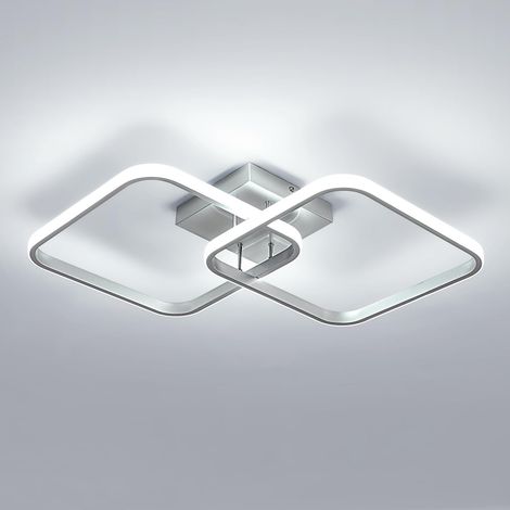 Plafonnier LED 42W 6500K Argenté 64cm Salon Chambre (1/5)