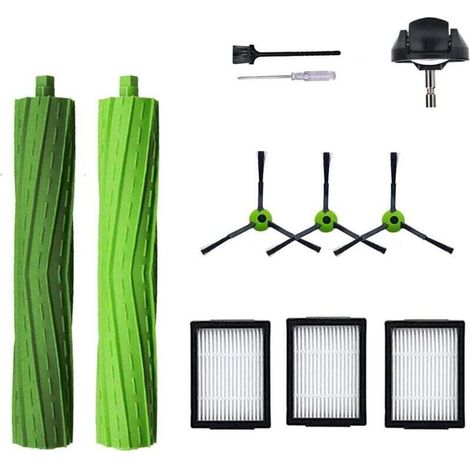Ricambi per aspirapolvere iRobot Roomba J7 I7 I6 I3 I4 I2 I5 I8 I1+/Plus E5 E6 IEJ, 1 set di spazzole a rullo in gomma, 1 ruota anteriore, 4 filtri, 4 spazzole laterali -Crezuo