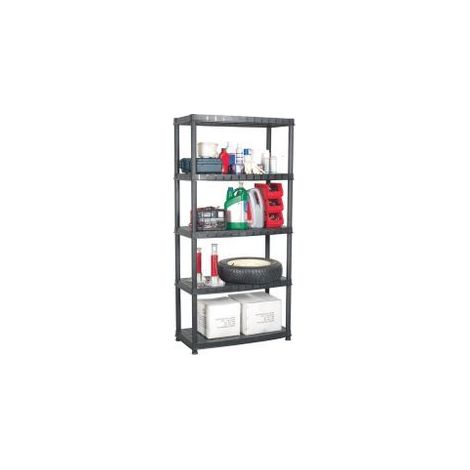 Étagère de rangement à 5 niveaux Noir 85x40x185 Plastique (1/5)