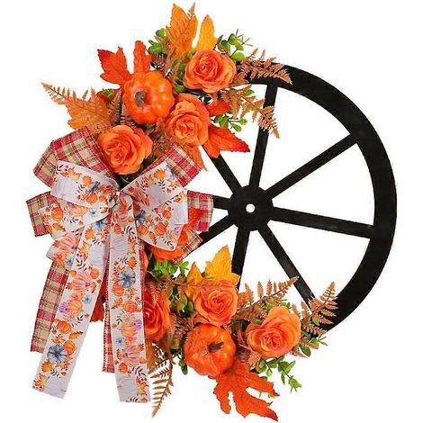 Couronne de citrouilles pour la fête d'automne, décoration intérieure, cadeau idéal pour Thanksgiving et récoltes d'automne (1/4)
