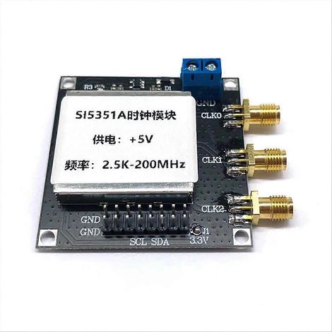 Hochpräzises Taktgeneratormodul SI5351 2,5 kHz – 200 MHz mit Schutzgehäuse (1/5)