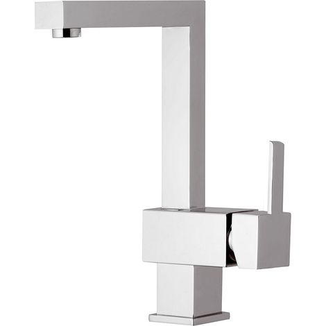 Rubinetto Miscelatore Monocomando Girevole Lavello Alto in Ottone Mariani Quadra Cromato