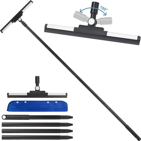 Raclette Douche, Sol et Vitre – avec Manche Long et Tête en Silicone Souple pour un Nettoyage Efficace des Surfaces Mouillées, 36cm Largeur (1/5)