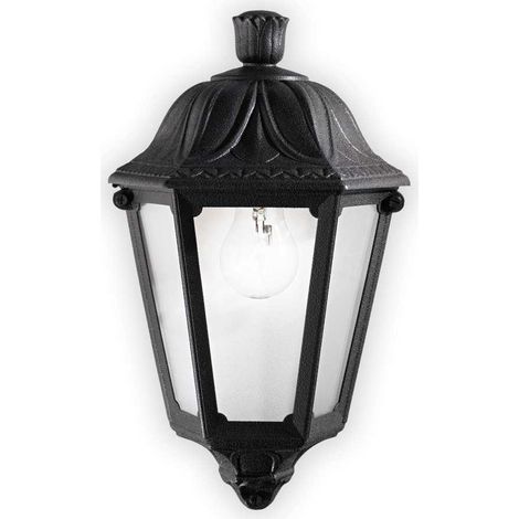 Ideal Lux Anna - Lanterne murale extérieure à 1 ampoule noire IP44, E27