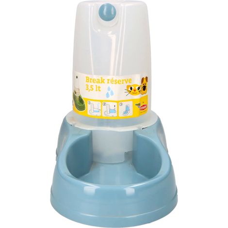 Distributore d'acqua da 3,5 litri, in plastica blu, per cani e gatti
