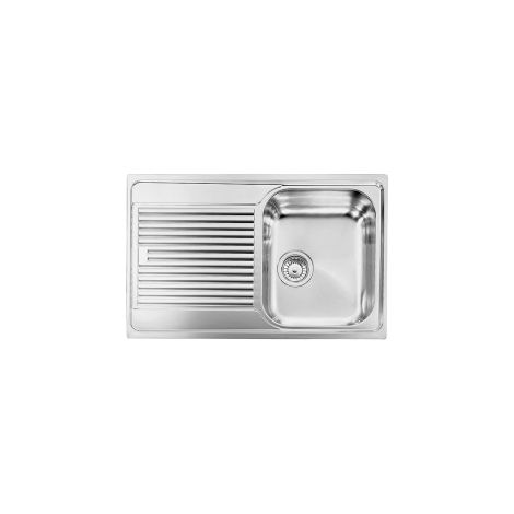 Lavello ZENITH 210 79x50 1 vasca destra + gocciolatoio ACCIAIO INOX (1/5)