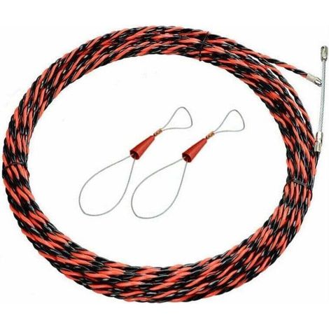 Tire-fil électrique 50m – Polyester 3 torsions – Diamètre 6mm – Haute résistance à la traction et à la température – Tête de guidage à ressort (1/4)