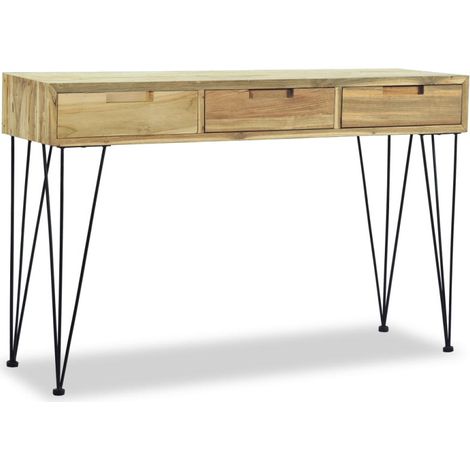 Mesa consola de teca maciza 120x35x76 cm vidaXL (1/5)
