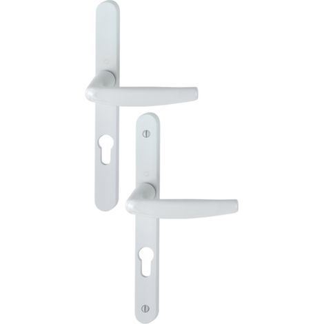 Atlanta 1530/300LMSGL HOPPE Set di porte con piastra stretta 195mm Bianco 9016 Key i Entr.70 C.7 - ép.78/87 - 3303859