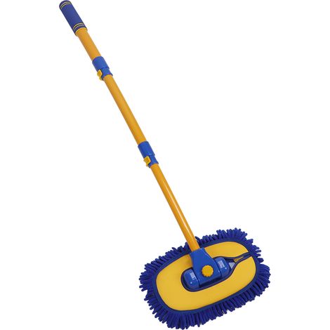 Brosse de lavage de voiture télescopique à long manche, serpillière de nettoyage en microfibre douce super absorbante pour vitres et climatiseurs (1/5)