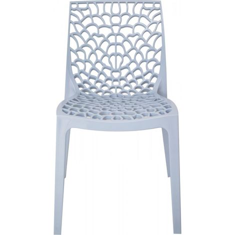 Sedia Traforata Da Interni / esterni Di Design azzurro cielo In Polipropilene (1/2)