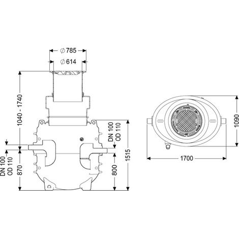 KESSEL 95020-170B-DR séparateur de graisses EasyClean encastré