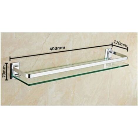 Étagère de salle de bain en verre trempé. Étagère murale de douche 40 x 127 cm (1/4)