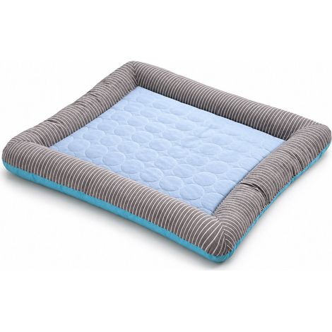 Alfombrilla refrescante autoenfriable para perros - Cómodo cojín refrescante y cama transpirable con laterales de hielo - Manta refrescante lavable para perros y gatos - Azul (1/3)