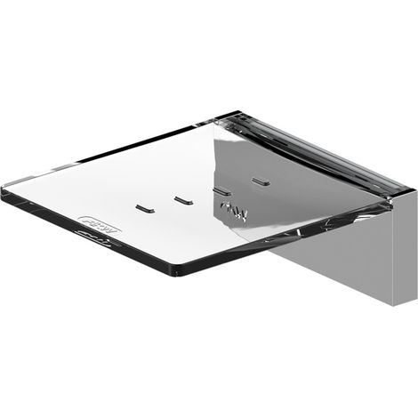 Porte savon - Décor : Transparent / Chrome - Largeur : 100 mm - Matériau : Acrylique / Nylon / ABS - Profondeur : 113 mm - AKW