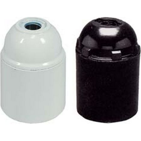 10PZ PORTALAMPADA E27 TERMOPLASTICO LISCIO - colore nero