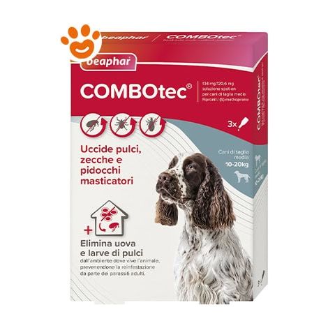 Beaphar Dog Combotec Taglia Media 10 - 20 Kg - Beaphar Dog Combotec Taglia Media 10 - 20 Kg - Confezione Da 3 Pipette