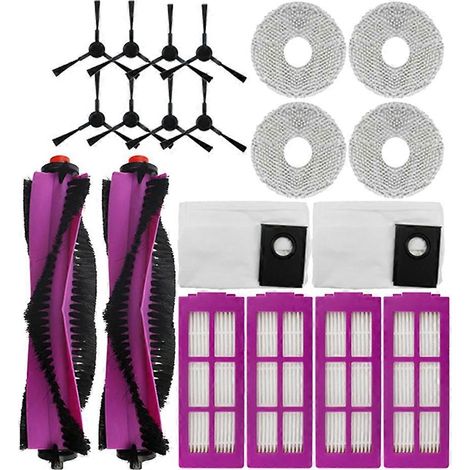 Pièces détachées pour aspirateurs robots Midea V15 Pro, V15 Max, V15 Pro Mini et Eureka J15 Pro Ultra : brosse principale, filtre HEPA, sac à poussière et chiffon. (1/5)