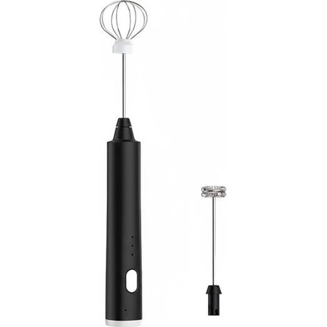 Mini mélangeur électrique Longziming – Sans fil – 3 modes – Mousseur à café et batteur à œufs – Multifonctionnel – avec 2 fouets à œufs – Zwart (1/5)