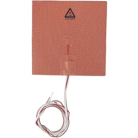 Accessoires pour imprimante 3D 220 V 500 W : plateau chauffant en silicone adhésif haute température orange (1/4)