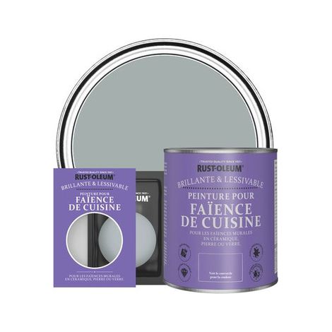 Peinture pour Faïence de Cuisine, Finition Brillante - Gris Minéral (1/2)
