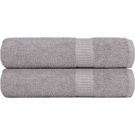 Serviettes de bain FROGN, lot de 2, grises, 100 x 150 cm, 360 g/m²
