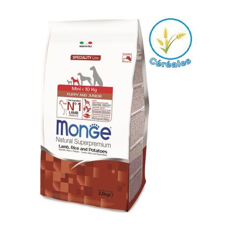 Monge Dog Natural Superpremium Puppy e Junior Mini Agnello - Monge Dog Natural Superpremium Puppy e Junior Mini Agnello - Sacco Da 2,5 Kg