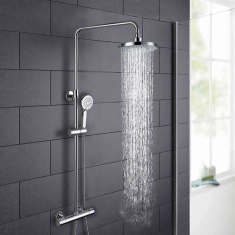 Helen Square Exposed Thermostatic Shower Mixer Set - Riser Rail Kit (1/4)