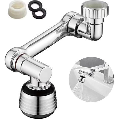 Aérateur de robinet rotatif 1080° anti-éclaboussures pour lavabo de salle de bain et cuisine (1/5)