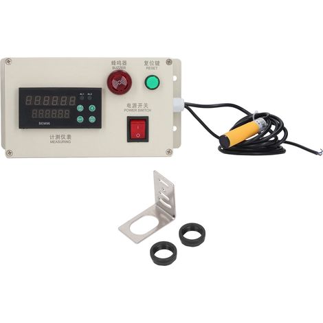 BERM Compteur mécanique numérique de longueur en mètres, unité de mesure avec fonction de contrôle 1‑999999, AC100‑240V