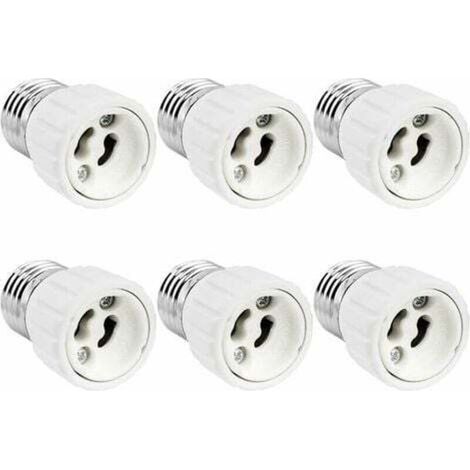 Adaptateur De Douille E27 Vers Gu10, 0-250V, Max. 200W, Convertisseur De Douille À Visser E27 En Culot Pour Gu10 Ampoule Led, Lampe Halogène Et Cfl, Adaptateur En Céramique, Lot De 6