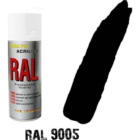 Bomboletta spray nero lucido ral 9005 acrilico vernice  brillante lucido graffit