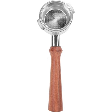 58-mm-Ersatz-Siebträger ohne Sockel, Edelstahlgriff, abgewinkelter Ohrfilter für NOWWA Typ F Kaffeemaschine, brasilianisches Rosenholz (1/5)