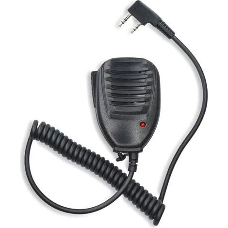 Handheld microphone for walkie-talkies, UV5R/888S, shoulder microphone with indicator light and rotatable head. (1/4)