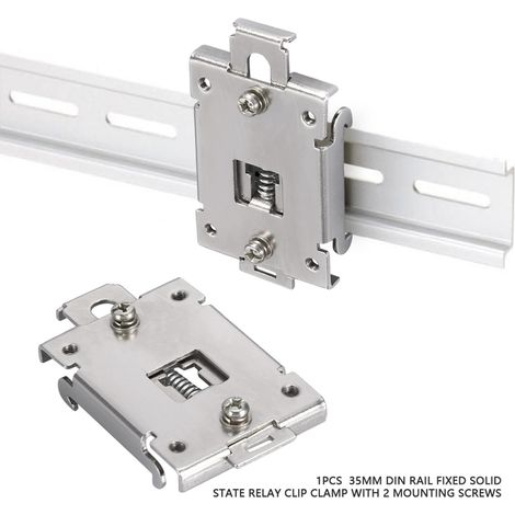 Support de fixation pour relais statique sur rail DIN 35mm, 1 pièce, pince solide avec 2 vis de montage (1/5)
