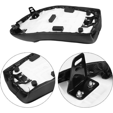 Coussin de selle vintage en cuir PU noir pour moto, compatible avec Honda CG125 Cafe Racer (1/5)