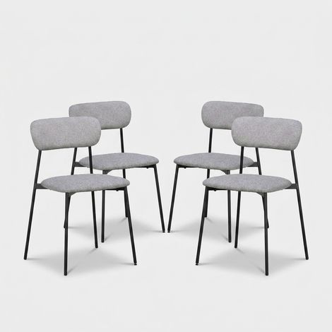 4 moderne Küchenstühle mit gepolstertem Sitz Inka YES - Schwarz (1/3)