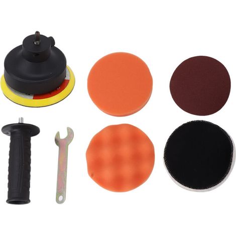 Jeffergarden Kit de tampons de polissage pour voiture, papier de verre, perceuse électrique, tête de polissage pour le cirage et le glaçage (1/5)