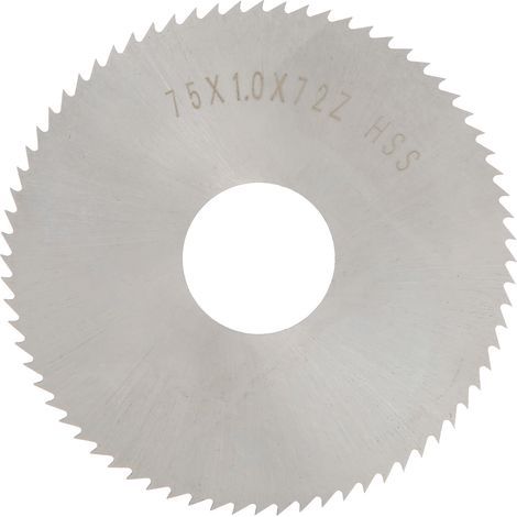 Kreissägeblatt aus HSS mit 72 Zähnen für Holz, 75 x 1 x 22 mm Scheibe (1/5)